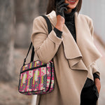 Pink Flower Patchwork Pattern Print Double Strap Bible Bag