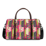 Pink Flower Patchwork Pattern Print Duffle Bag