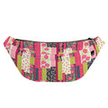 Pink Flower Patchwork Pattern Print Fanny Pack