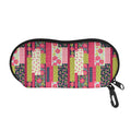Pink Flower Patchwork Pattern Print Glasses Case