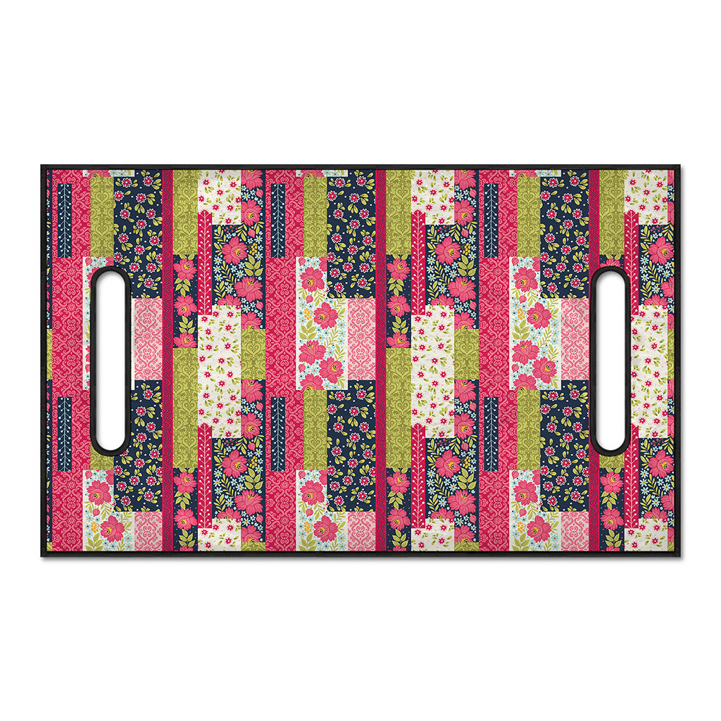 Pink Flower Patchwork Pattern Print Golf Cart Seat Cover
