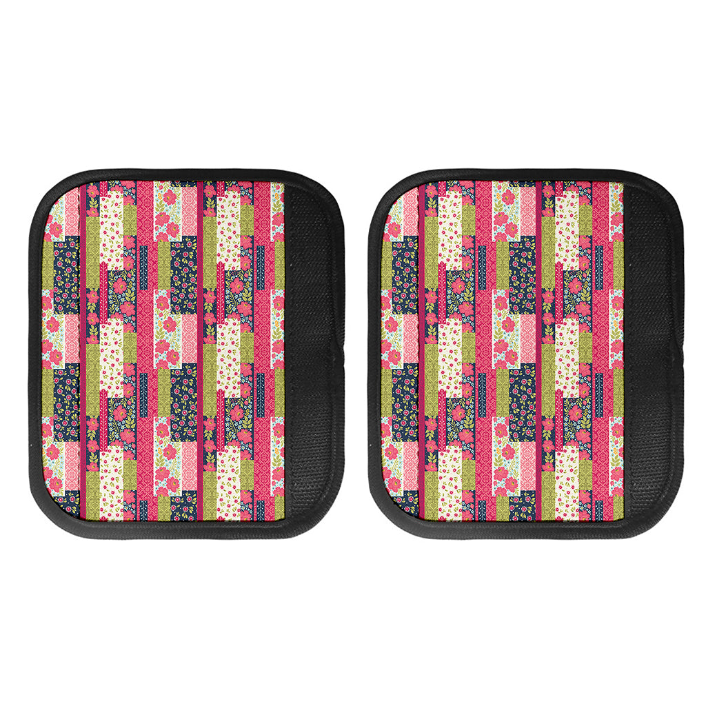 Pink Flower Patchwork Pattern Print Handle Covers