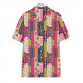 Pink Flower Patchwork Pattern Print Hawaiian Shirt