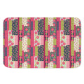 Pink Flower Patchwork Pattern Print Indoor Door Mat