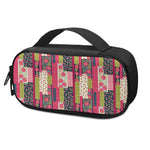 Pink Flower Patchwork Pattern Print Insulin Cooler Travel Case