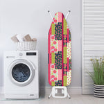 Pink Flower Patchwork Pattern Print Ironing Board Cover