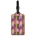 Pink Flower Patchwork Pattern Print Luggage Tag