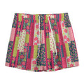 Pink Flower Patchwork Pattern Print Mesh Shorts
