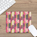 Pink Flower Patchwork Pattern Print Mouse Pad