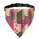Pink Flower Patchwork Pattern Print Over The Collar Dog Bandana
