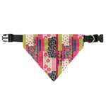 Pink Flower Patchwork Pattern Print Over The Collar Dog Bandana