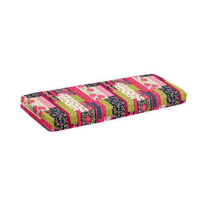 Pink Flower Patchwork Pattern Print Piano Keyboard Cover