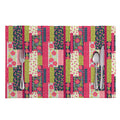 Pink Flower Patchwork Pattern Print Placemat