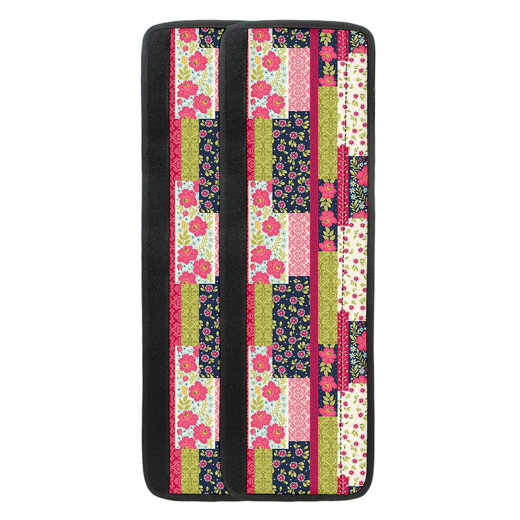Pink Flower Patchwork Pattern Print Refrigerator Handle Covers