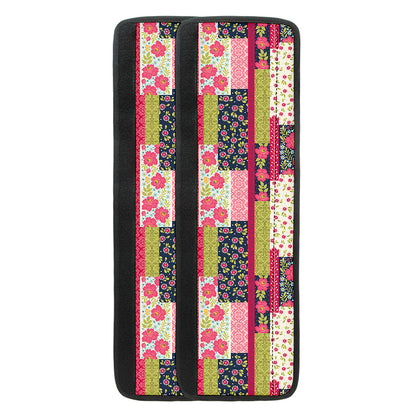 Pink Flower Patchwork Pattern Print Refrigerator Handle Covers