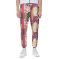 Pink Flower Patchwork Pattern Print Joggers