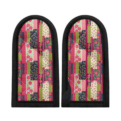 Pink Flower Patchwork Pattern Print Skillet Handle Cover