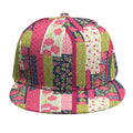 Pink Flower Patchwork Pattern Print Snapback Cap