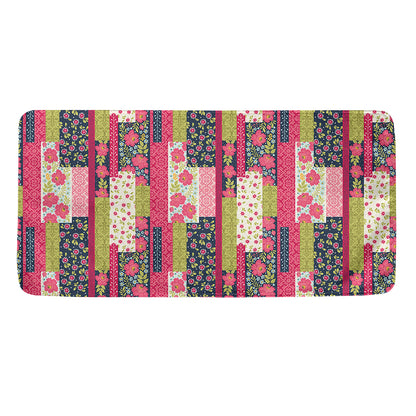 Pink Flower Patchwork Pattern Print Towel