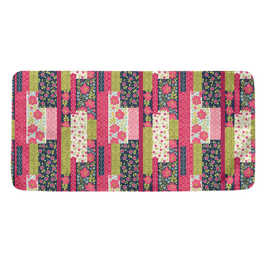 Pink Flower Patchwork Pattern Print Towel
