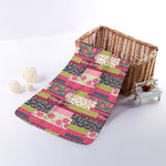 Pink Flower Patchwork Pattern Print Towel