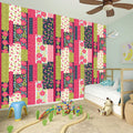 Pink Flower Patchwork Pattern Print Wall Sticker