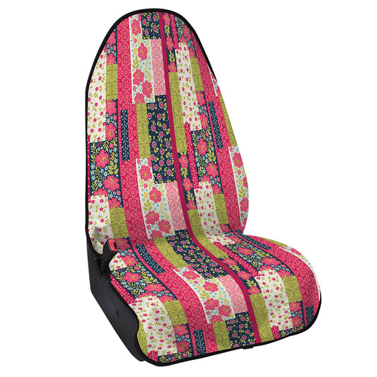 Pink Flower Patchwork Pattern Print Waterproof Car Seat Cover