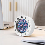 Pink Flowers And Hummingbird Print Alarm Clock