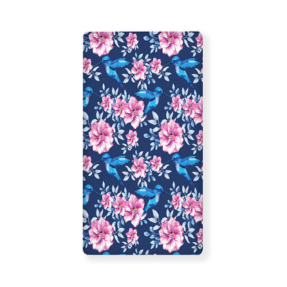 Pink Flowers And Hummingbird Print Baby Crib Sheet