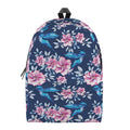 Pink Flowers And Hummingbird Print School Backpack