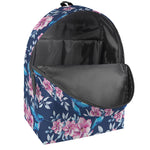 Pink Flowers And Hummingbird Print Backpack
