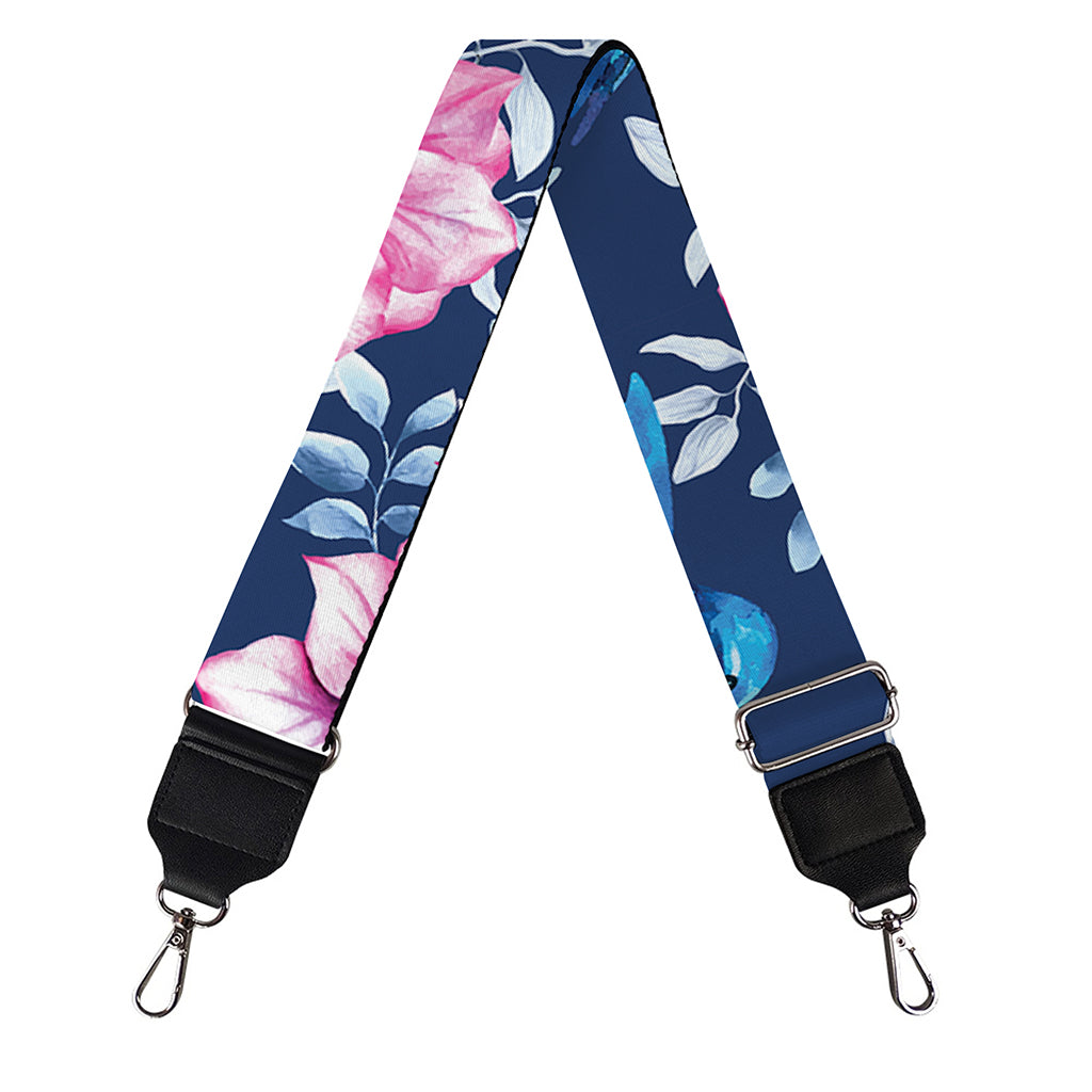 Pink Flowers And Hummingbird Print Bag Strap