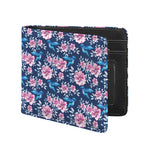Pink Flowers And Hummingbird Print Bifold Wallet