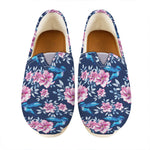 Pink Flowers And Hummingbird Print Casual Shoes