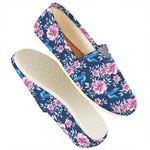 Pink Flowers And Hummingbird Print Casual Shoes