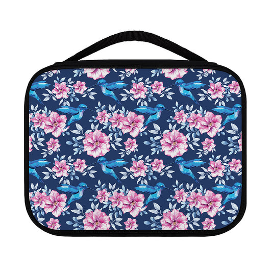 Pink Flowers And Hummingbird Print Classic Bible Case