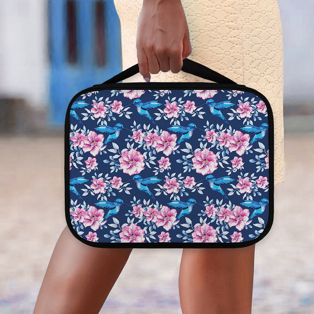 Pink Flowers And Hummingbird Print Classic Bible Case