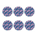 Pink Flowers And Hummingbird Print Coaster Set