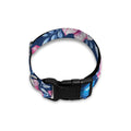 Pink Flowers And Hummingbird Print Dog Collar
