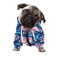 Pink Flowers And Hummingbird Print Dog Zip Up Hoodie