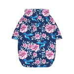 Pink Flowers And Hummingbird Print Dog Zip Up Hoodie