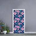 Pink Flowers And Hummingbird Print Door Sticker