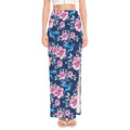 Pink Flowers And Hummingbird Print High Slit Maxi Skirt