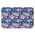 Pink Flowers And Hummingbird Print Indoor Door Mat