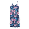 Pink Flowers And Hummingbird Print Jersey Midi Cami Dress