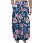 Pink Flowers And Hummingbird Print Lantern Pants