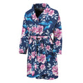 Pink Flowers And Hummingbird Print Men's Bathrobe