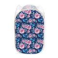 Pink Flowers And Hummingbird Print Mesh Laundry Hamper