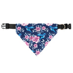 Pink Flowers And Hummingbird Print Over The Collar Dog Bandana