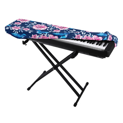 Pink Flowers And Hummingbird Print Piano Keyboard Cover